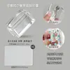 Suprimento Especial Transfronteiriço Carimbo para Nail Art Silicone Transparente Placa de Carimbo Estilo Francês Carimbo Retrátil Ponta Dupla com Tampa Ferramentas de Carimbo em Placa de Aço