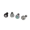 Aretes de Hueso de Oreja de Zirconia Brillante con Tornillo, Tachuelas Cochleares de Fondo Plano para Mujer, Estilo Dulce y Fresco, Estilo Ins de Celebridad de Internet, Pendientes de Acero de Titanio