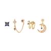 Set Popular Transfronterizo de Pendientes de Circonita y Accesorios para Orejas, Pendientes de Luna de Moda y Exquisitos, Elegantes Pinzas para Orejas, Tachuelas para Cartílago de la Oreja para Mujeres