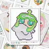 72 Pegatinas de dibujo para rompecabezas de cuentas de la Fiesta de Eggman, diseños lindos estilo píxel de dibujos animados, pegatinas de material para herramienta de cuentas
