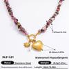 Cross Border Niche Love Pendant Necklace High Fashion Aço inoxidável 18K Gold Clavícula Corrente Colar de combinação de pedra natural