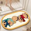 Alfombra de Piso Ovalada de Imitación Cachemir con Dibujos Lindos de Stitch, Alfombra Gruesa Absorbente de Agua para Puerta de Baño, Alfombra Resistente a la Suciedad para Entrada