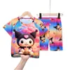 Pijama Infantil Curto para Meninas Kpop Hunting Girls Conjunto de Camiseta de Manga Curta e Shorts Atacado Transfronteiriço Roupa de Casa Fina de Primavera/Verão para Meninas