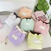 65223 Bolsa de Armazenamento Acolchoada com Cordão Temática de Amor com Fechamento de Cordão em Cor Contrastante, Bolsa Organizadora de Cosméticos e Batom Suave e Portátil