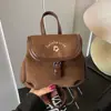 Mochila Balde Fosca Retro Transfronteiriça Feminina Casual Design de Nicho Bolsa Escolar Estudante Tendência de Rua Mochila de Viagem