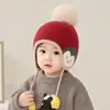 Bonito Sombrero de Pingüino para Bebé Otoño Invierno Cálido Grueso Tejido Protección para Orejas Unisex Bebé Meses Pequeños Sombrero de Lana