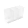 Caja de almacenamiento de pared de tres compartimentos para puertas de gabinete de espejo, baño sin taladro, transparente, simple, caja divisoria para lápiz labial y cosméticos
