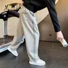 Otoño 2026 Nuevos Pantalones Deportivos Casuales de Color Sólido para Hombre Sueltos Rectos Lavados Dobladillo Curvo Pantalones de Chándal Pantalones Largos de Gama Alta Modernos