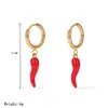 Pendientes Colgantes de Chile Pequeño, Modernos y Versátiles, Pendientes de Chile Rojo Lindos, Pendientes de Diseño, Venta al por Mayor de Joyería