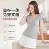 Algodón Modal Sujetador de Cinturón sujetador sin tirantes Taza Sujetador de una pieza Camiseta de Manga Media Chaleco de Manga Corta Base de Yoga para Mujer