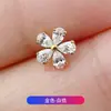 Pendientes de Aleación de Titanio F136 con Diamantes, Gotas de Agua, Flores de Cinco Pétalos, Tornillos Internos para Hélice Auricular, Piercings para Labios, Joyería de Titanio G23 para Piercings