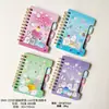 Cuaderno de Colorear de Dibujos Animados con Espiral, con Personajes de Sanrio como Hello Kitty, My Melody y Pequeño Oso, con Páginas Divisorias, Cuaderno Pequeño Portátil