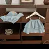 Estilo de férias! Lindo conjunto de 2 peças para bebê menina: camisola com babados e calça pantalona, estiloso e doce