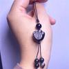 Bolso colgante para teléfono móvil con forma de gato de la suerte, piedra dorada y plateada natural, venta al por mayor, accesorios colgantes con garra de gato de obsidiana de moda, regalo