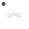 Liga de Titânio F136 7 Olhos de Cavalo Pedra Natural 0.9 Dentes Joias para Perfuração Corporal Clipes de Orelha Clipes de Lábio Acessórios para Clipes de Osso da Orelha