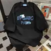 Camiseta de marca de moda para mujer, 100% algodón puro, corte holgado, diseño de nicho, estampado de letras graffiti, manga corta, top versátil