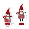 Muñeco de muñeco de nieve y reno navideño con patas retráctiles, gorro tejido, adorno para escaparate, decoración marrón transfronteriza