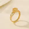 Anel Yuebao Joias em Prata Esterlina S925 com Cristal Amarelo Natural e Padrão Vazado Vintage, Anel Artístico e Versátil em Estilo Antigo