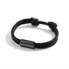Pulsera Tejida de Cuerda de Paracaídas Transfronteriza Pulsera Pulsera Soporte Grabado Pulsera de Acero de Titanio Regalo Familiar para Hombres y Mujeres
