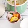 Cuchara de paja de trigo dos en uno para cocina, cuchara para beber multifuncional de una sola pieza con agujero para colgar, cuchara con filtro para colgar