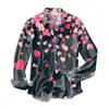Camisa de Manga Larga de Moda Tendencia Estampado Digital 3D Nueva Primavera y Otoño Transfronteriza Aliexpress Fuente de Fábrica Estilo Coreano Corte Delgado