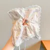Scrunchie de Renda Estilo Coreano para Mulheres 2026 Novo Estilo Elástico de Cabelo Estilo Preguiçoso Corda de Cabelo Grande Acessório para Coque Flor de Cabelo