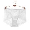 Transfronteiriço plus size Oco Lace Respirável Cintura Média Roupa Interior Feminina Malha Sexy Fino Confortável Algodão Perfil Cuecas