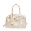 Nuevo Estilo Primavera y Verano 2026 Bolso de Concha para Mujer con Lazo de Perlas y Correa de Encaje Estilo Lindo Femenino de un Solo Hombro Cruzado de Mano