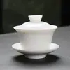 Tazón de degustación de té casa de té juego de té Tazón Dehua kung fu taza de té de cerámica jade grasa de oveja degustación de té té tapa de té vintage