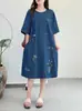 Ropa de Verano 2026 Estilo Japonés Dibujos Animados Bordado Floral Mariposa Holgado Cuello Alto Vestido Suéter de Manga Corta para Mujer