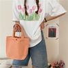 Z01 Bolsa Bento Lona Color Sólido Bolsa de Tela Pequeña Bolsa de Lona Portátil Lonchera Bolsa Cosmética Bolso de Mano Bolsa de Almacenamiento Bolsa Pequeña