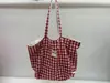 Bolsa Tote Reversível Grande Capacidade Estilo Coreano Nova Listrada Casual Ombro Textura Estudante Deslocamento Carta Lona