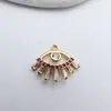 Pulseira Pingente Único Flor Zircônia Microcravejada Banhada a Ouro Cobre Material para Miçangas de Cristal Artesanal Acessórios para Joias DIY