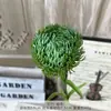 Flor Individual de Clavel Artificial con Planta Verde, Pompón Verde de Goma Suave de Colores, Arreglo Floral de Pasillo de Boda Estilo Bosque, Flor Artificial para Boda