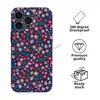 Fondo azul marino, patrón floral retro, funda para teléfono Apple 18 Pro, nueva funda de película ultradelgada para iPhone 15 Pro, cobertura total