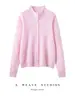 Nuevo Estilo Otoño e Invierno Cuello Semi Alto 100% Cachemira Pura Cárdigan de Punto para Mujer Botones Sencillos Estilo Coreano Holgado Casual Chaqueta