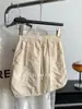 Falda Pantalón Corta de Trabajo Casual Sencilla Color Sólido Secado Rápido para Mujer, Estilo Verano 2026, Retro de Cintura Alta, Línea A, Anti-Exposición, Ajustada a la Cadera