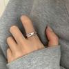 Anillo Redondo de Bola Estilo Nuevo Coreano y Japonés para Mujer, Anillo Abierto Irregular Cóncavo-Convexo Geométrico de Moda Retro, Anillo para Dedo Índice Hip-Hop