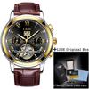 LIGE novo 9813L Tourbillon multifuncional automático mecânico relógio masculino à prova d'água esportivo moda relógio