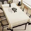 Mantel Estilo Americano Impermeable y a Prueba de Aceite Mantel de Mesa Sin Lavado Rectangular PVC Negro y Blanco Lujo Ligero Gama Alta Mesa de Café Mantel