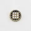 Estilo Retro Chanel Botón de metal perlado cárdigan suéter para mujer abrigo de flor gruesa abrigo traje botón decorativo venta al por mayor