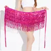 Towel Hip de Danza del Vientre de Halloween Danza 4 Capas Lentejuelas Borla Sello de Cintura Cadena de Cintura de Danza del Vientre Bohemia Toalla de Cintura de Danza
