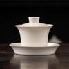 Ceniza de Planta Cerámica Dehua Sicai Tazón Gai Tazón de Té Individual Kung Fu Flotante Giratorio Olla con Rodamiento Juego de Té Taza de Té