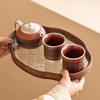 Juego de té de arena púrpura Baifu Zhu Ni de fábrica, juego con tetera de plata 999, dos tazas, lujo ligero, cafetera de té de alta gama, caja de regalo