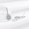Nuevos Pendientes de Cristal Exquisitos con Circonita Brillante en Forma de Gota de Agua Estilo Lujo Ligero Moda de Gama Alta Pendientes Versátiles de Temperamento