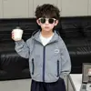 Chaqueta Elegante para Niños Primavera y Otoño 2026 Nueva Estilo Coreano Chaqueta con Capucha para Niño Pequeño Ropa Infantil Atuendo de Primavera