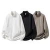 Moletom com Gola Alta, Meio Zíper e Bolso Lateral Masculino 2025 Novo Estilo Coreano Fashionável High-End Casual Esportivo Manga Longa