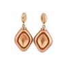 Pendientes de Plata con Resina de Madera en Forma de Rombo Moda Versátil para el Trabajo y la Vida Diaria Diseño de Moda Accesorios de Pendientes de Nicho para Mujeres