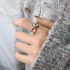 Gumei Ning Anillo Estrella Hueca Ins Estilo Minimalista Moderno Anillo Abierto para Dedo Índice Lujo Ligero Anillo Meteoro con Incrustaciones de Diamantes