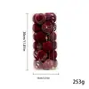 Juego de bolas de Navidad transfronterizo, 24 piezas, en un cubo, con bolas de Navidad aterciopeladas, para decoraciones de árbol de Navidad y ambiente festivo